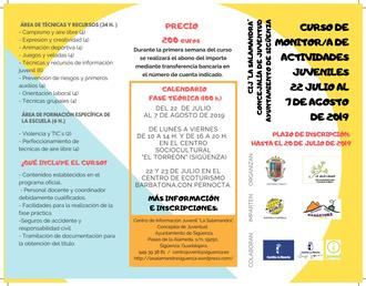 En julio y agosto, curso de monitor de actividades juveniles en Siguenza