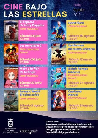 Las películas más familiares se proyectan en julio y agosto en el ‘Cine bajo las Estrellas’ de Yebes y Valdeluz