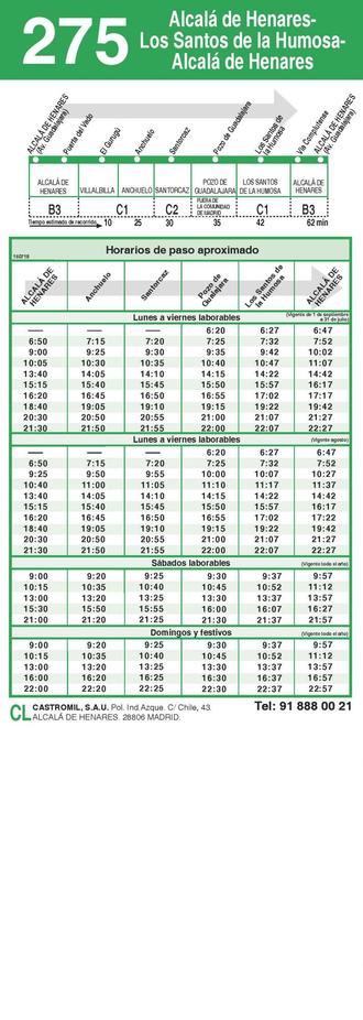 Desde el lunes 15 de julio, la conexión entre Pozo de Guadalajara y Alcalá de Henares será realidad con la modificación de la línea 275