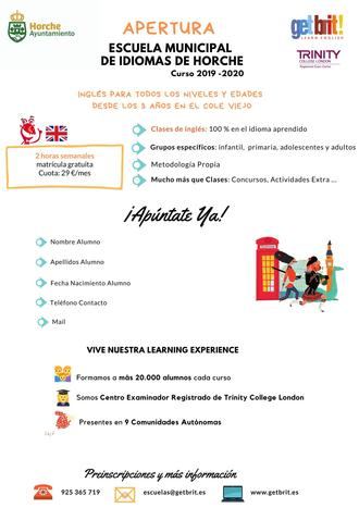 Horche abre la Escuela Municipal de Idiomas con clases de inglés