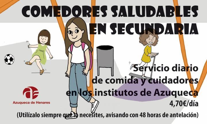 El Ayuntamiento de Azuqueca vuelve a ofrecer este curso el servicio de comedor en los institutos