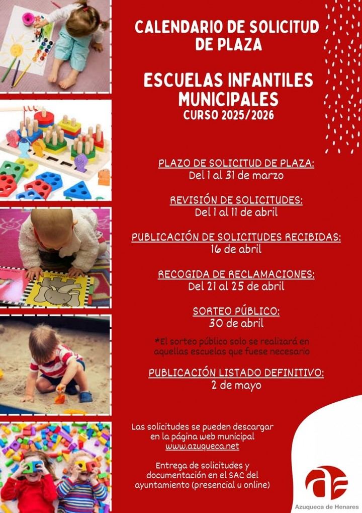 Apertura del plazo para inscripciones en Escuelas Infantiles municipales 2025/2026