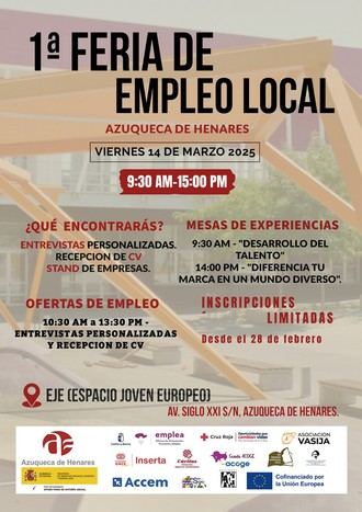 Azuqueca de Henares lanza la I Feria de Empleo Local el 14 de marzo