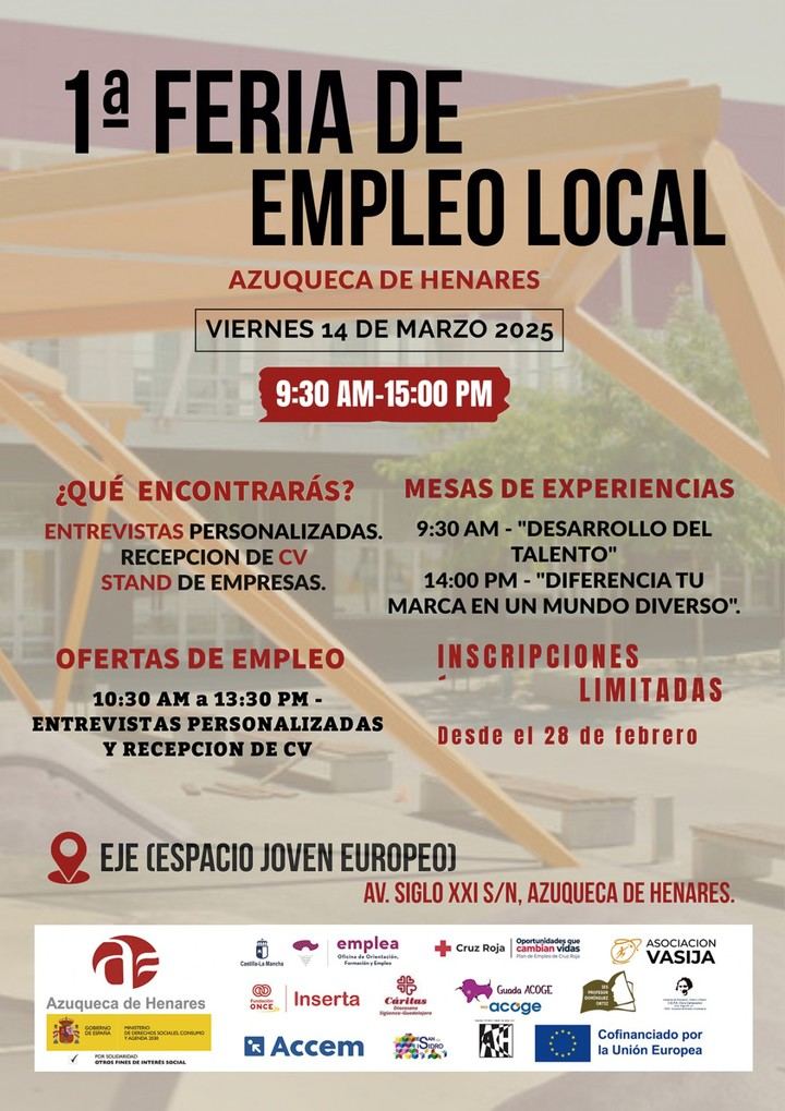 Azuqueca de Henares lanza la I Feria de Empleo Local el 14 de marzo