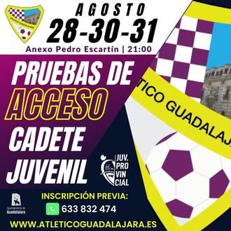 Pruebas de acceso para los equipos juvenil y cadete del Atl&#233;tico de Guadalajara 
