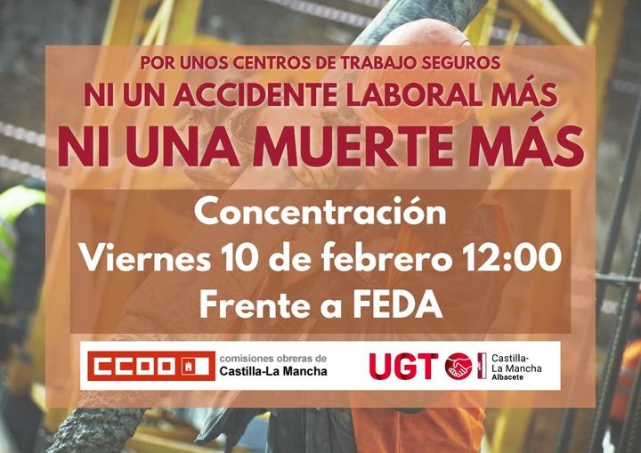UGT Albacete lamenta que la provincia vuelva a ser escenario de un nuevo accidente laboral : El aplastamiento de un brazo de un trabajador de 34 años