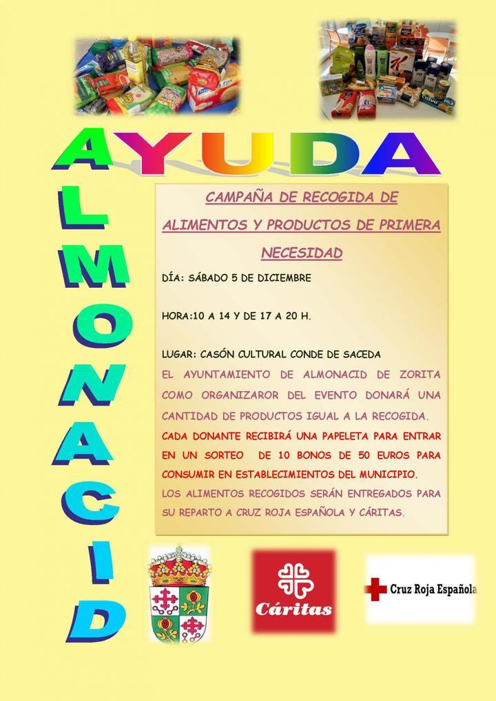 El Ayuntamiento de Almonacid impulsa una campaña de recogida de alimentos y productos de primera necesidad