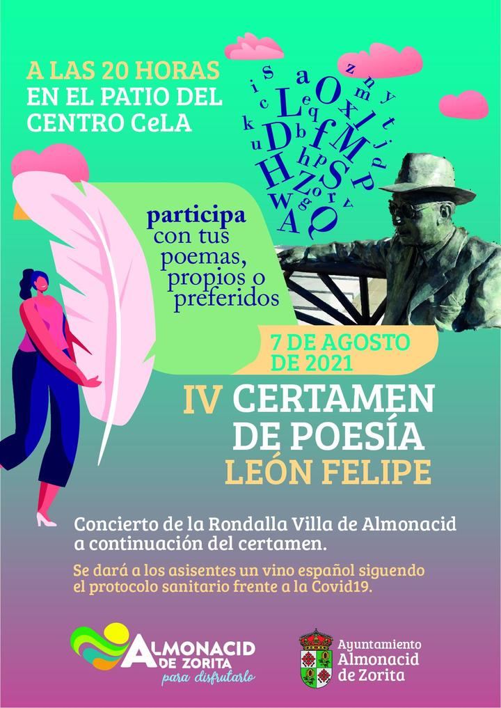 El 7 de agosto, IV Certamen de Poesía León Felipe en Almonacid de Zorita 