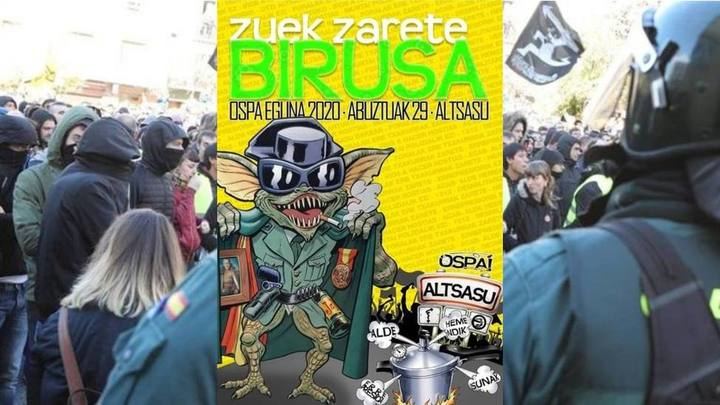 Asociaciones de Guardia Civiles piden a la Fiscalía y al Gobierno de Sánchez/Iglesias suspender la marcha de Alsasua que identifica a las Fuerzas de Seguridad..¡con el coronavirus!