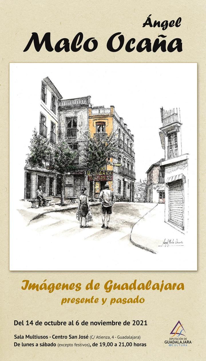 Exposición de dibujos de Guadalajara de Ángel Malo Ocaña en la Multiusos de la Diputación