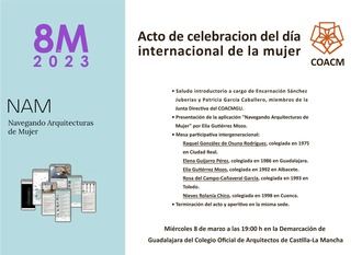 El COACM celebrará el 8M con un acto abierto al público en su Demarcación de Guadalajara