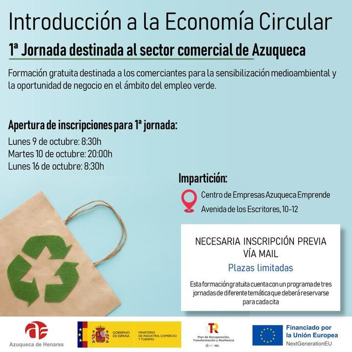 El Ayuntamiento de Azuqueca formará a los comerciantes y hosteleros sobre economía circular