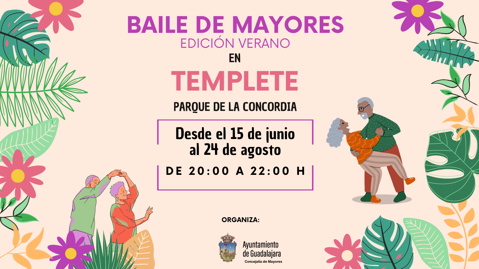 El baile de mayores de verano ser&#225; en el templete del parque de la Concordia de Guadalajara