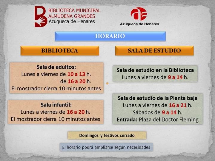 La sala de estudio de la Biblioteca y el servicio de préstamo vuelven desde el lunes a la Casa de la Cultura de Azuqueca