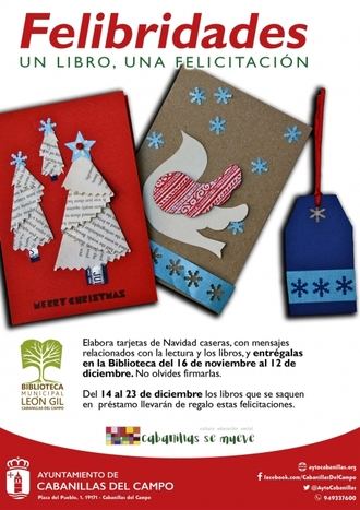 La Biblioteca de Cabanillas lanza la iniciativa Felibridades, para prestar libros con felicitaciones caseras en los días previos a Navidad