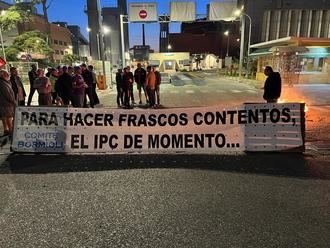 La huelga en Bormioli, cuyos paros se han ampliado a cuatro horas, continúa con un seguimiento del 100% de la plantilla