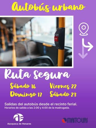 El Ayuntamiento de Azuqueca ofrece autobuses nocturnos con la 'Ruta segura en Fiestas'