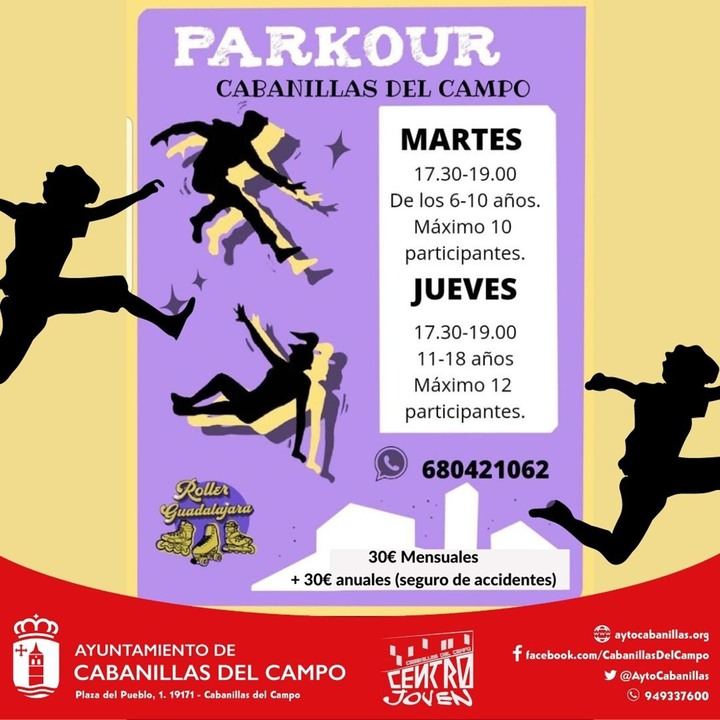 El Centro Joven de Cabanillas ofrecerá clases de «parkour» a partir de enero