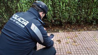 Alcalá comienza a recoger muestras de cacas caninas para su identificación y también hay que diluir...el pis de los perros