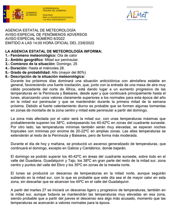 Ambiente soleado con cielos despejados este sábado, onomástica de los Juanes, en Guadalajara con 18ºC de mínima y 35ºC de máxima