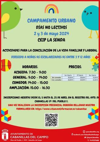 El Ayuntamiento organiza campamento urbano para los d&#237;as 2 y 3 de mayo, no lectivos en Cabanillas 
