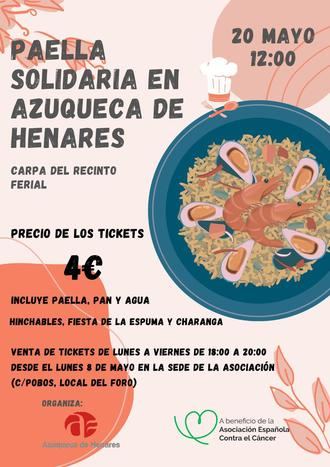 Este sábado, en la carpa del Ferial, comida popular a beneficio de la Asociación Contra el Cáncer en Azuqueca (AECC)