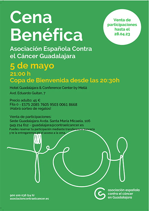 La Asociación Española Contra el Cáncer en Guadalajara celebra su XII Cena Benéfica