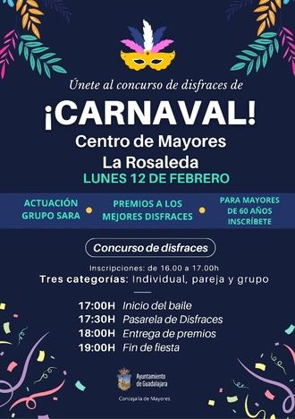 La concejalía de Mayores organiza un baile-concurso de disfraces para celebrar Carnaval en Guadalajara