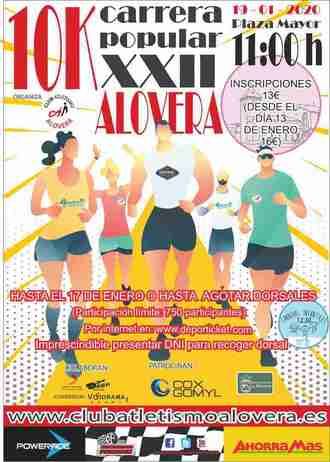 Abiertas las inscripciones para la XXII Carrera Popular de Alovera