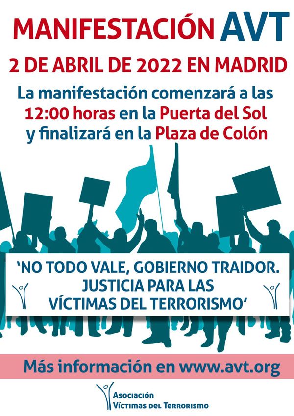 LA PEOR CARA DEL PSOE : Las victimas de ETA convocan una manifestación el 2 de abril contra el Gobierno “traidor” de Sánchez