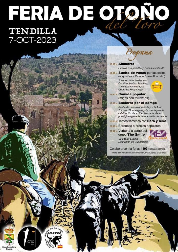 Tendilla se viste de fiesta el próximo día 7 de octubre con la celebración de la Feria de Otoño del Toro