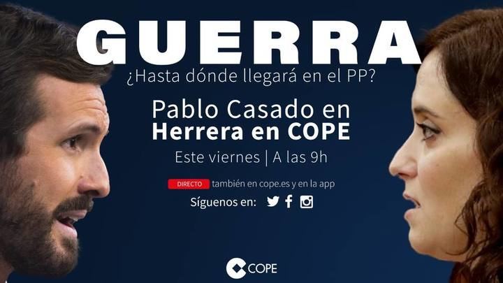 Carlos Herrera entrevista este viernes a Pablo Casado a las 9:00 horas en 'Herrera en COPE'