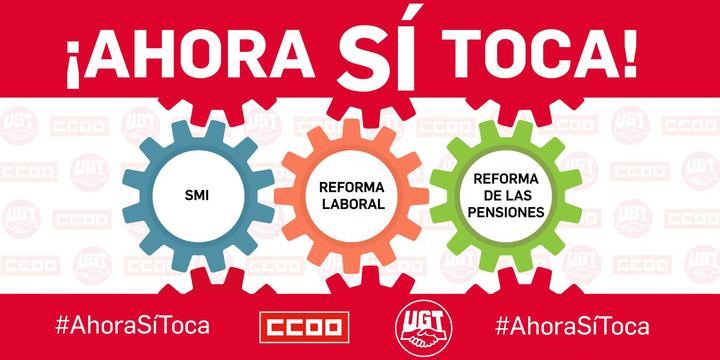 CCOO y UGT reanudan las movilizaciones este lunes 12 de abril para presionar al Gobierno que cumpla con la agenda de reformas sociales comprometidas