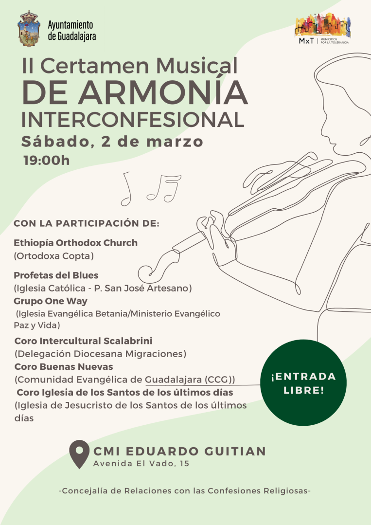 Este fin de semana se celebra el II Certamen Musical de Armonía Interconfesional en Guadalajara