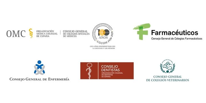 Comunicado de los Consejos Generales de Dentistas, Enfermeros, Farmacéuticos, Médicos y Veterinarios mostrando su su absoluto rechazo al protocolo de Sanidad