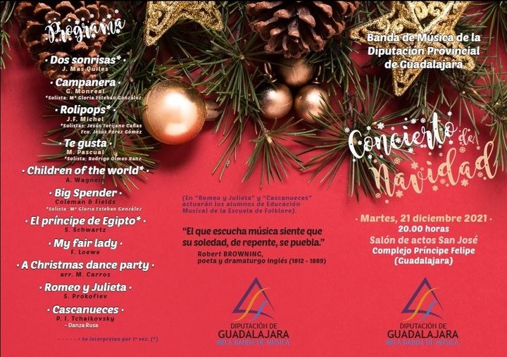 La Banda de Música de la Diputación de Guadalajara ofrecerá mañana, martes 21, su Concierto de Navidad