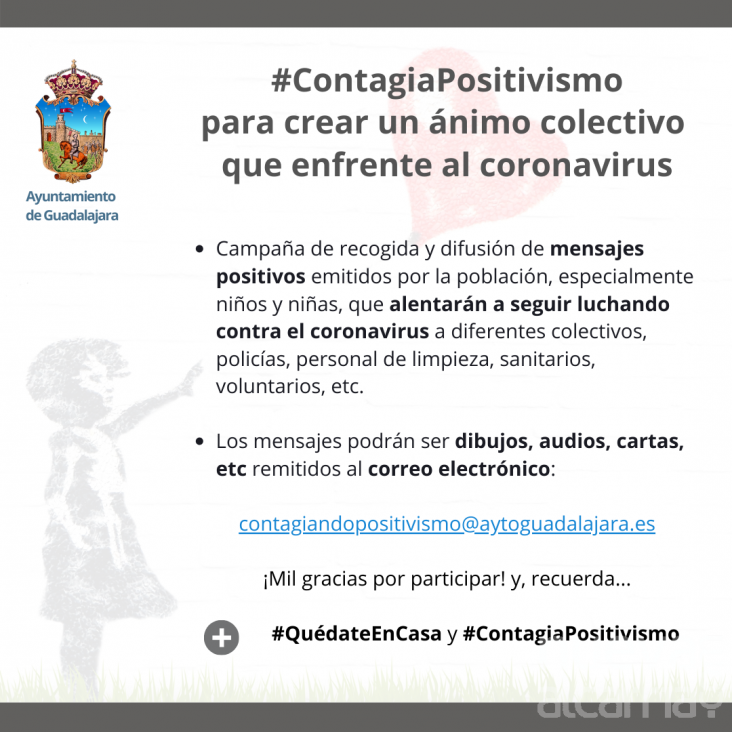 El Ayuntamiento de Guadalajara inicia la actividad #ContagiaPositivismo para crear un ánimo colectivo que enfrente al coronavirus 