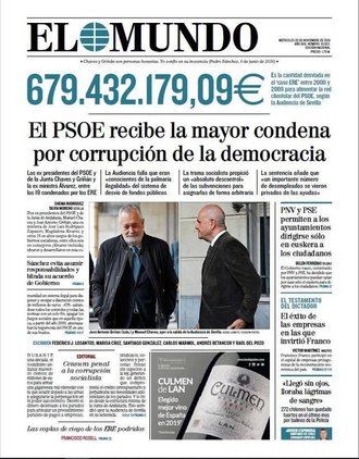 El 78% de votantes del PSOE rechaza indultar a Gri&#241;&#225;n por la corrupci&#243;n de los EREs