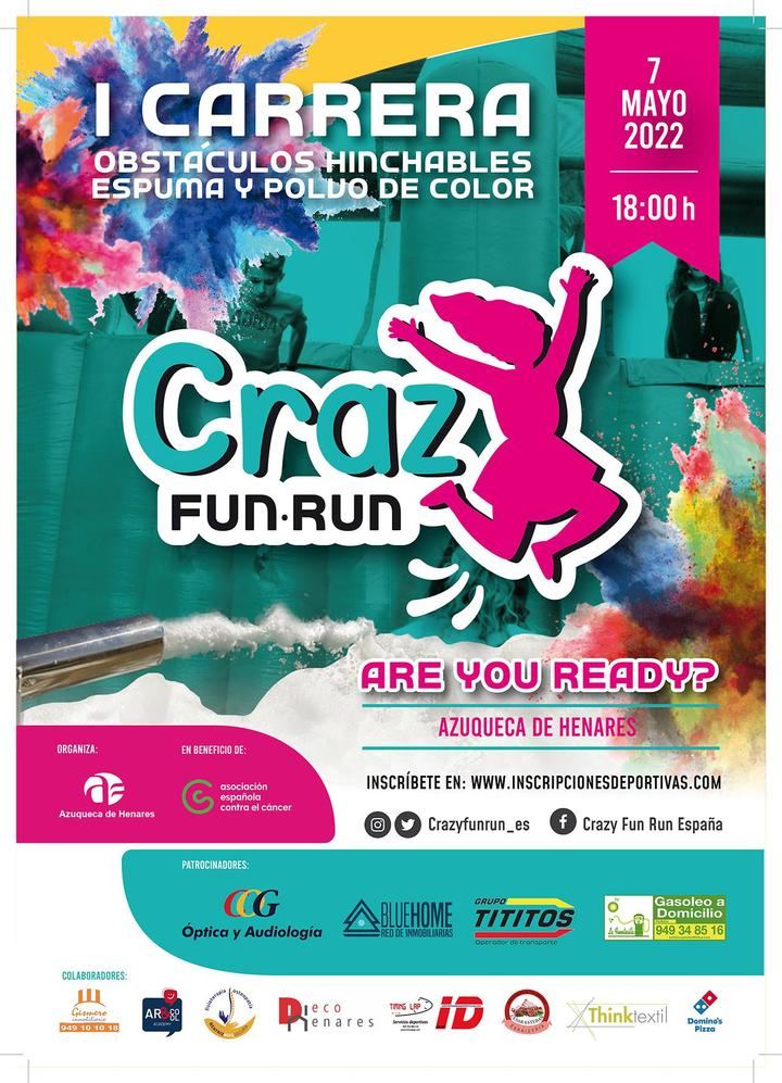 Abierta la inscripción en la ‘I Crazy Fun Run’ de Azuqueca, que se celebrará el 7 de mayo