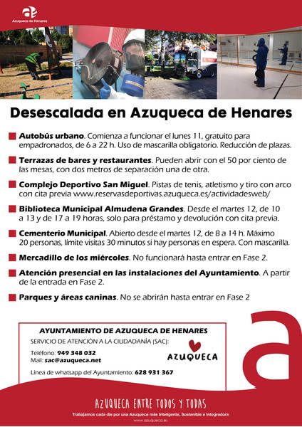 El Ayuntamiento de Azuqueca aplaza a la fase 2 la apertura de parques y áreas caninas y la celebración del mercadillo semanal