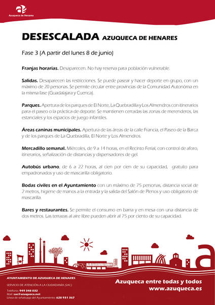 Desde este lunes se pueden celebrar bodas civiles en el Ayuntamiento de Azuquecay los autobuses urbanos recuperan el cien por cien de su aforo
