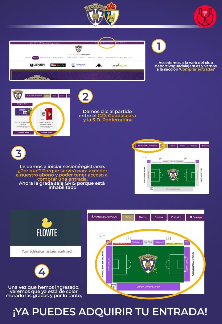 Información referente a las entradas para el partido de Copa de SM El Rey ante la S.D. Ponferradina