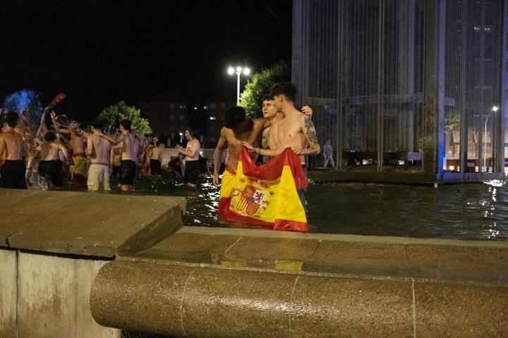 Guadalajara celebró este domingo la victoria de España en la Eurocopa. Foto : EDUARDO BONILLA