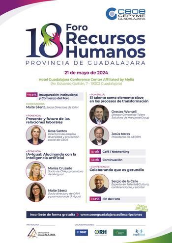 El Foro de Recursos Humanos de la provincia de Guadalajara se hace mayor de edad el 21 de mayo