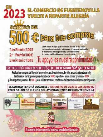 El comercio de Fuentenovilla sortear&#225; 500 euros estas Navidades