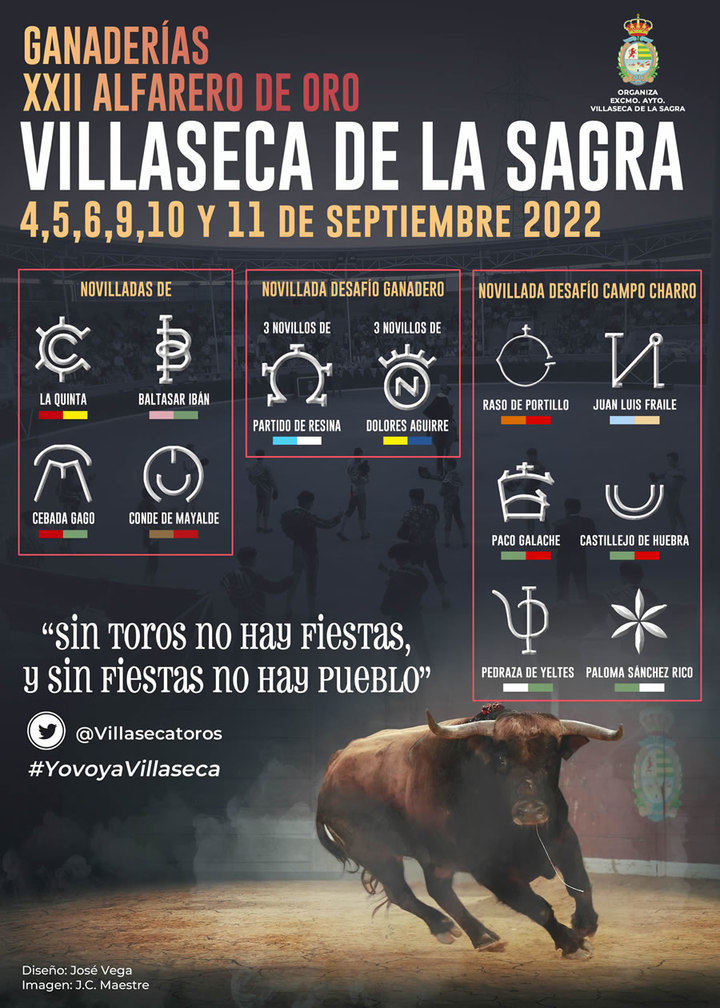 Elegidas las ganaderías del XXII Certamen de Novilladas ALFARERO DE ORO de la Feria Taurina 2022 de Villaseca de la Sagra