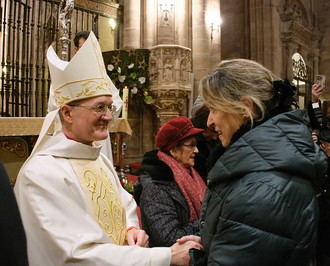 La alcaldesa de Guadalajara, Ana Guarinos, asiste a la toma de posesión del nuevo obispo monseñor Julián Ruiz