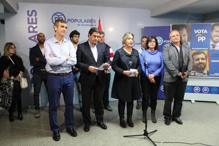 Echániz irá al Congreso, Román y González la Mola al Senado, el Partido Popular consigue un senador más en Guadalajara, y afirma que el PSOE y Sánchez han vuelto a fracasar