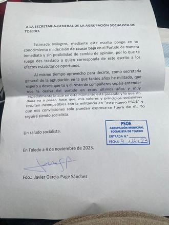 El hermano gemelo de Page causa baja del PSOE por considerar incompatibles sus principios con &#8220;la deriva del partido&#8221;