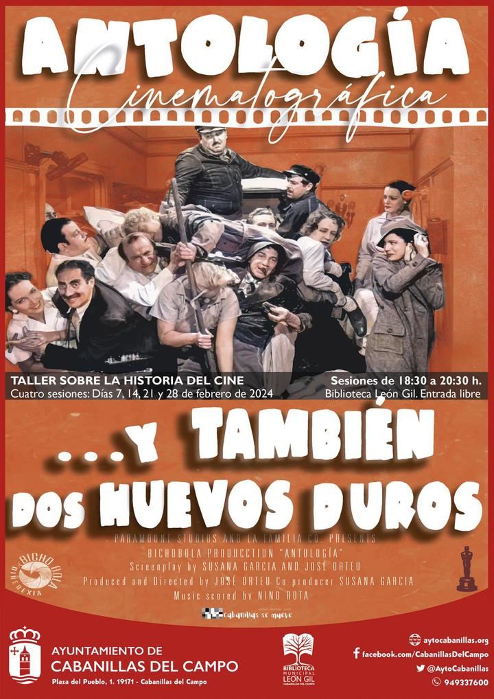 Un taller en Cabanillas repasará la Historia del Cine a lo largo del mes de febrero